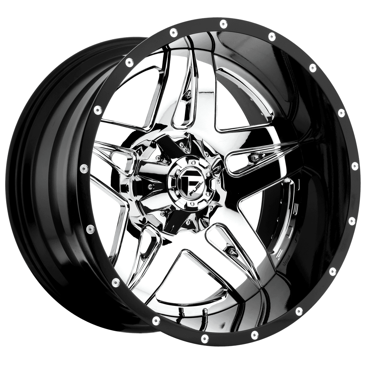 Fuel 2PC D243 FULL BLOWN D24320000547 - D243 20X10 5X5.0/135 CHR-PLATED-GBL -19MM