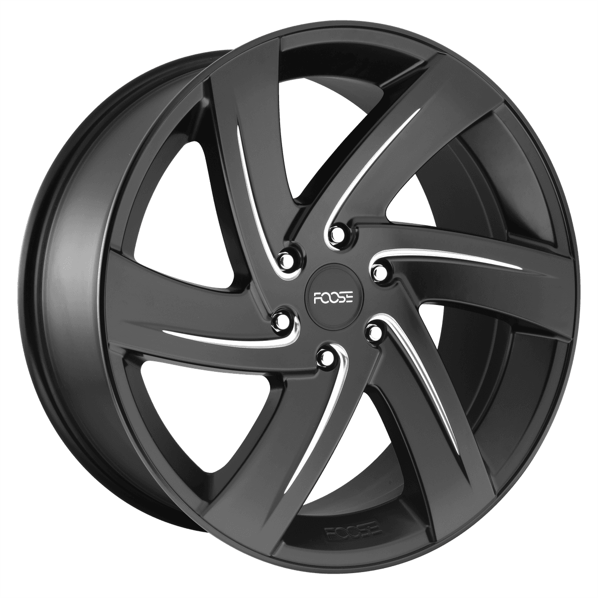 Foose 1PC F167 BODINE F167229577+25 - F167 22X9.5 6X5.5 MT-BLK-MIL 25MM