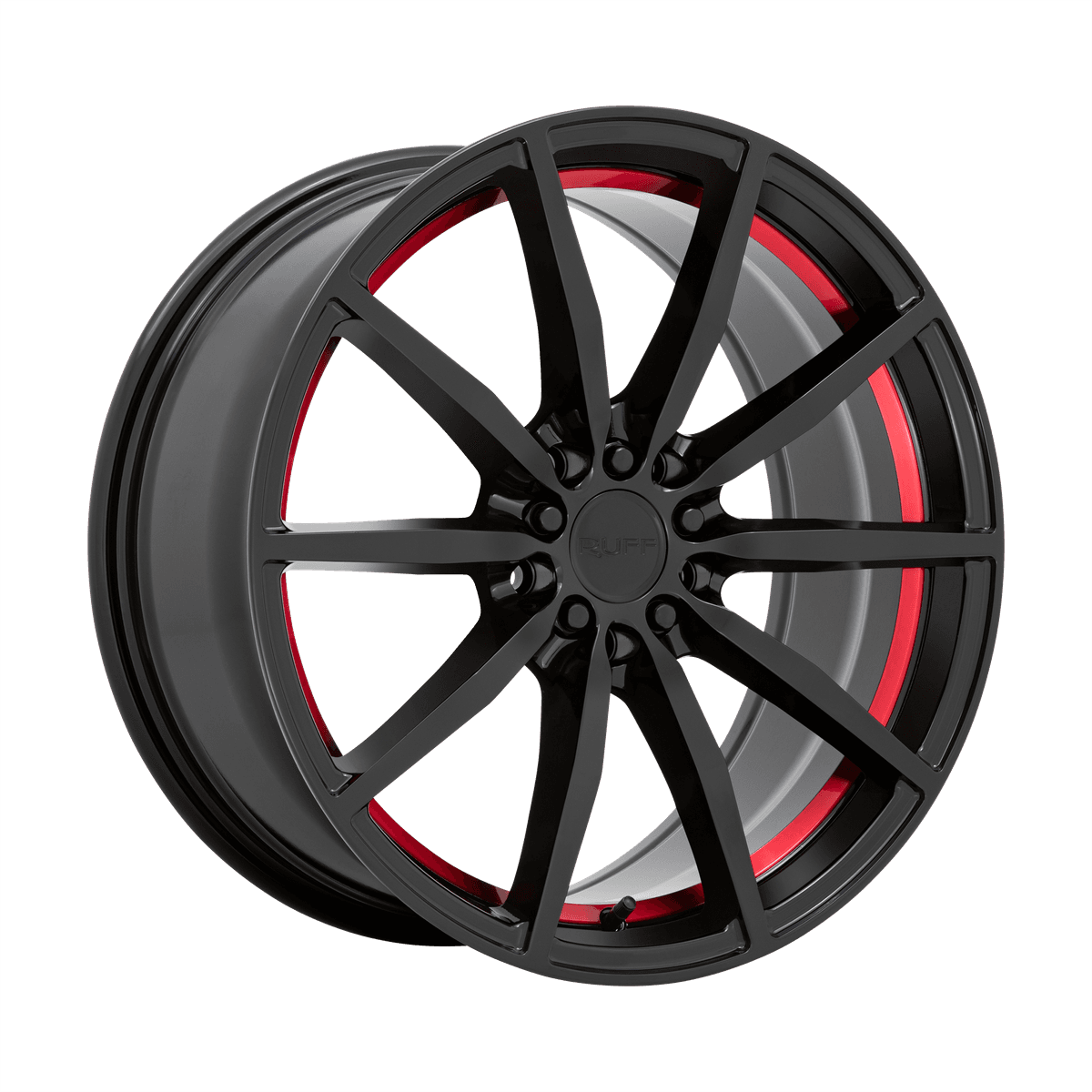 Ruff BURNOUT 1880RFB385D04B72 - RURFB 18X8 5X100/4.5 G-BLK RED-LP 38MM
